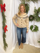Lizzy Cozy Fair Isle Beige Cardigan-Cardigans-hyfve-The Silo Boutique, Women's Fashion Boutique Located in Warren and Grand Forks North Dakota