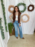 Claire Chunky Knit Vest-Mocha-Vests-listicle-The Silo Boutique, Women's Fashion Boutique Located in Warren and Grand Forks North Dakota