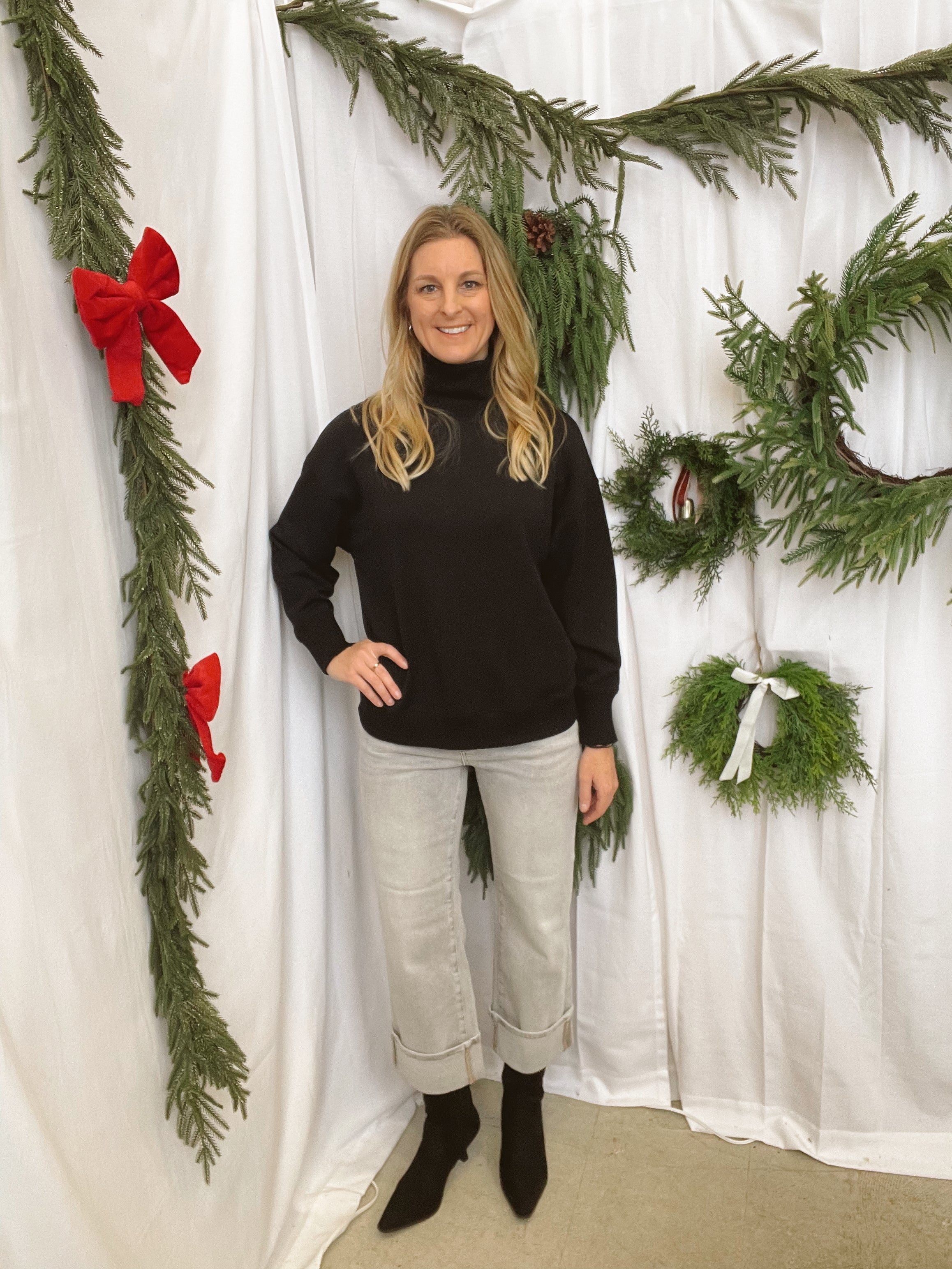 Modal Turtleneck Sweatshirt-Black-Sweatshirts-rae mode-The Silo Boutique, Women's Fashion Boutique Located in Warren and Grand Forks North Dakota