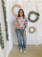 Abstract Floral Mesh Top-Graphic Tees-panache-The Silo Boutique, Women's Fashion Boutique Located in Warren and Grand Forks North Dakota