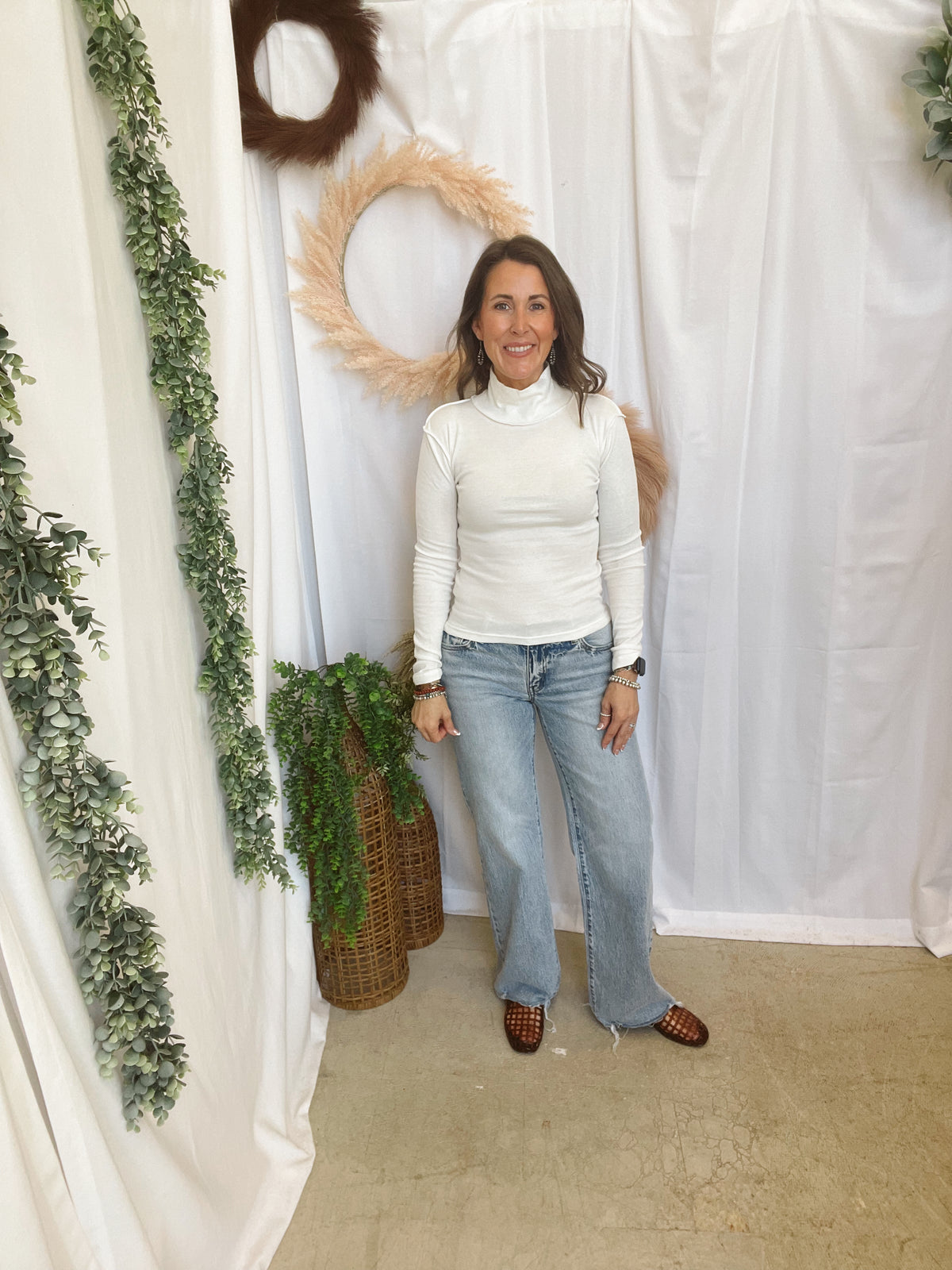 Lexie Seam Turtleneck-White-Long Sleeve Tops-hyfve-The Silo Boutique, Women's Fashion Boutique Located in Warren and Grand Forks North Dakota