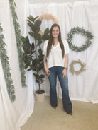 Risen Raw Hem Flare Jeans-Jeans-risen-The Silo Boutique, Women's Fashion Boutique Located in Warren and Grand Forks North Dakota