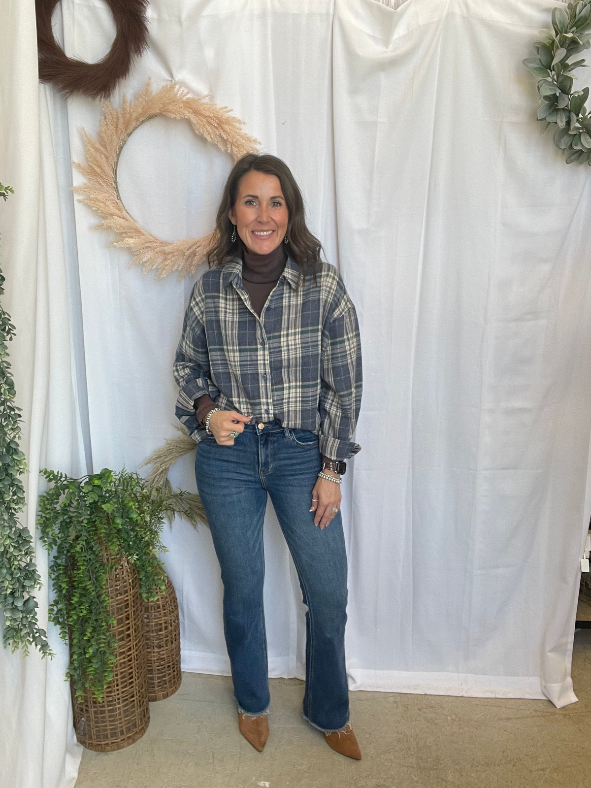 Lovervet Medium Dark Bootcut Jeans-Jeans-vervet-The Silo Boutique, Women's Fashion Boutique Located in Warren and Grand Forks North Dakota