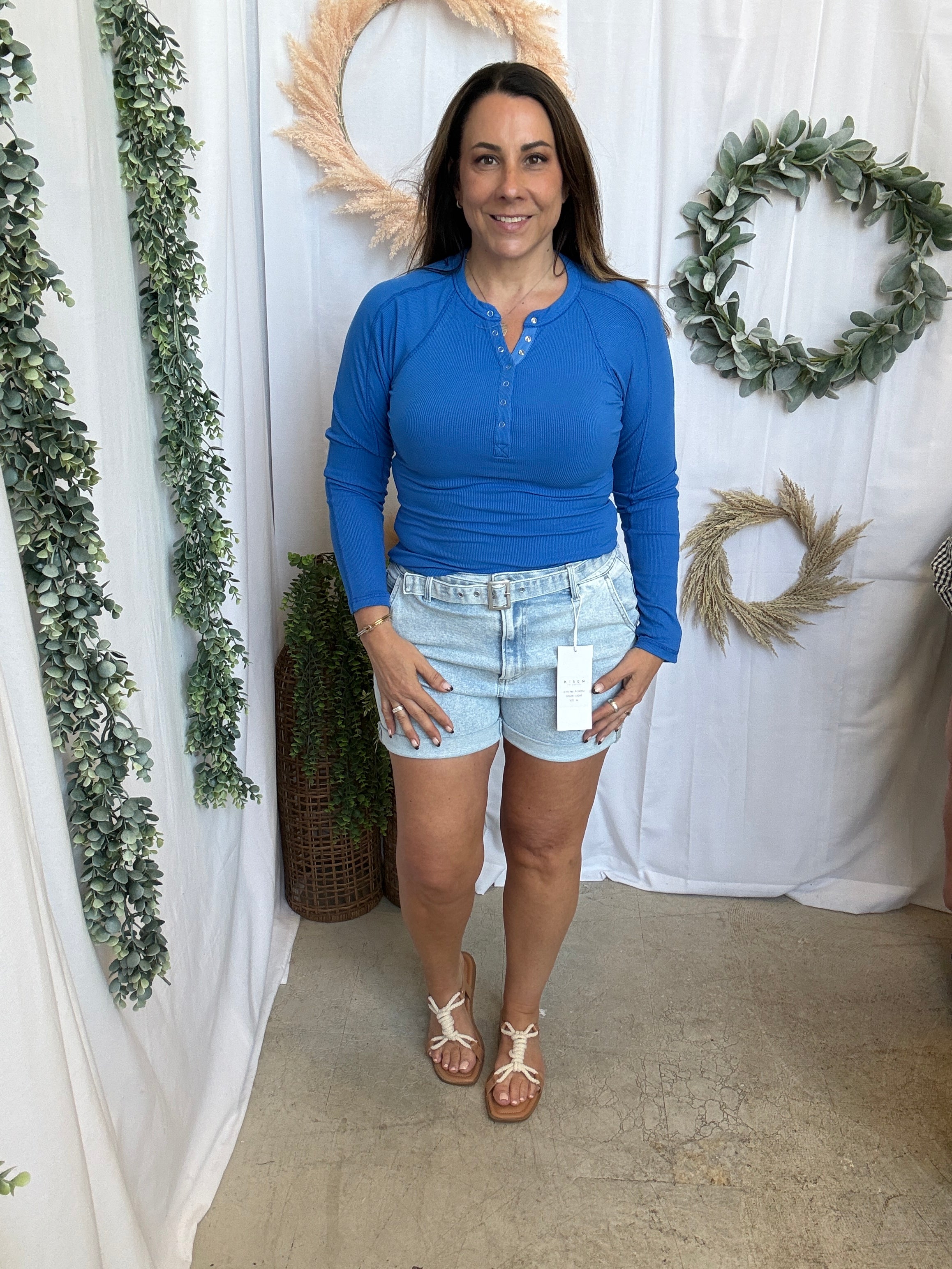 Mono B Essential Henley Top-Long Sleeve Tops-mono b-The Silo Boutique, Women's Fashion Boutique Located in Warren and Grand Forks North Dakota