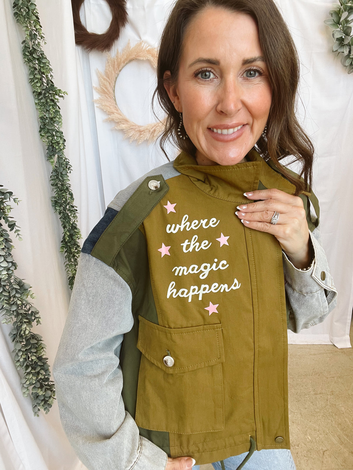 Davi Dani Mixed Media Jacket-Coats & Jackets-davi dani-The Silo Boutique, Women's Fashion Boutique Located in Warren and Grand Forks North Dakota