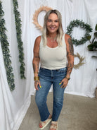 Classic Scoop Tank Top-Stone-Tank Tops-be cool-The Silo Boutique, Women's Fashion Boutique Located in Warren and Grand Forks North Dakota