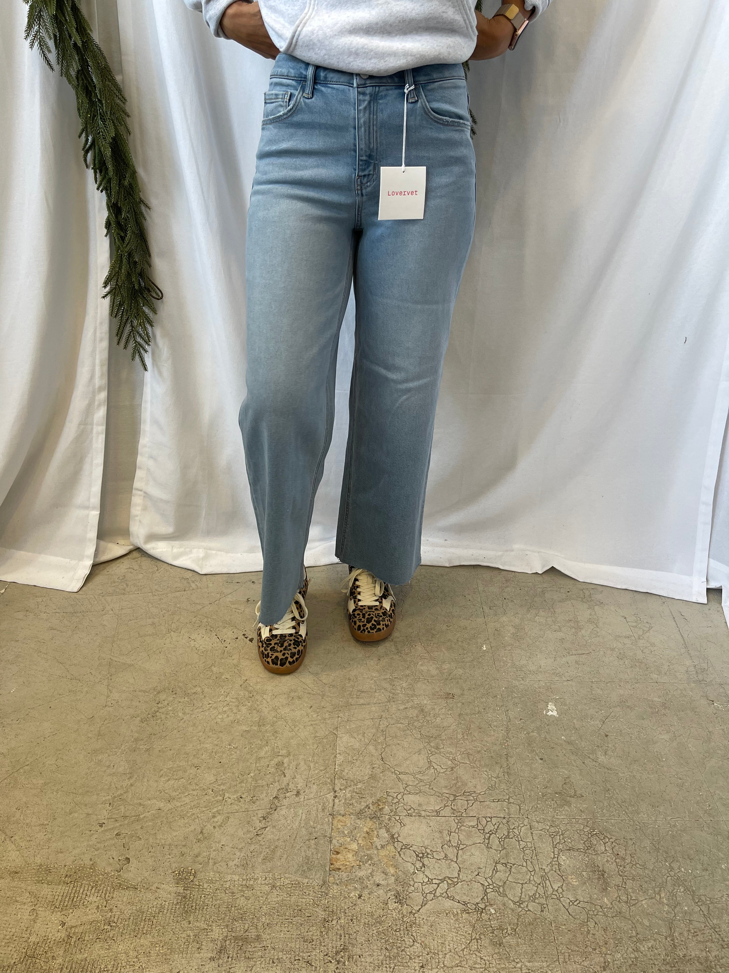 Lovervet Yout Crop Wide Leg Jeans-Jeans-lovervet-The Silo Boutique, Women's Fashion Boutique Located in Warren and Grand Forks North Dakota