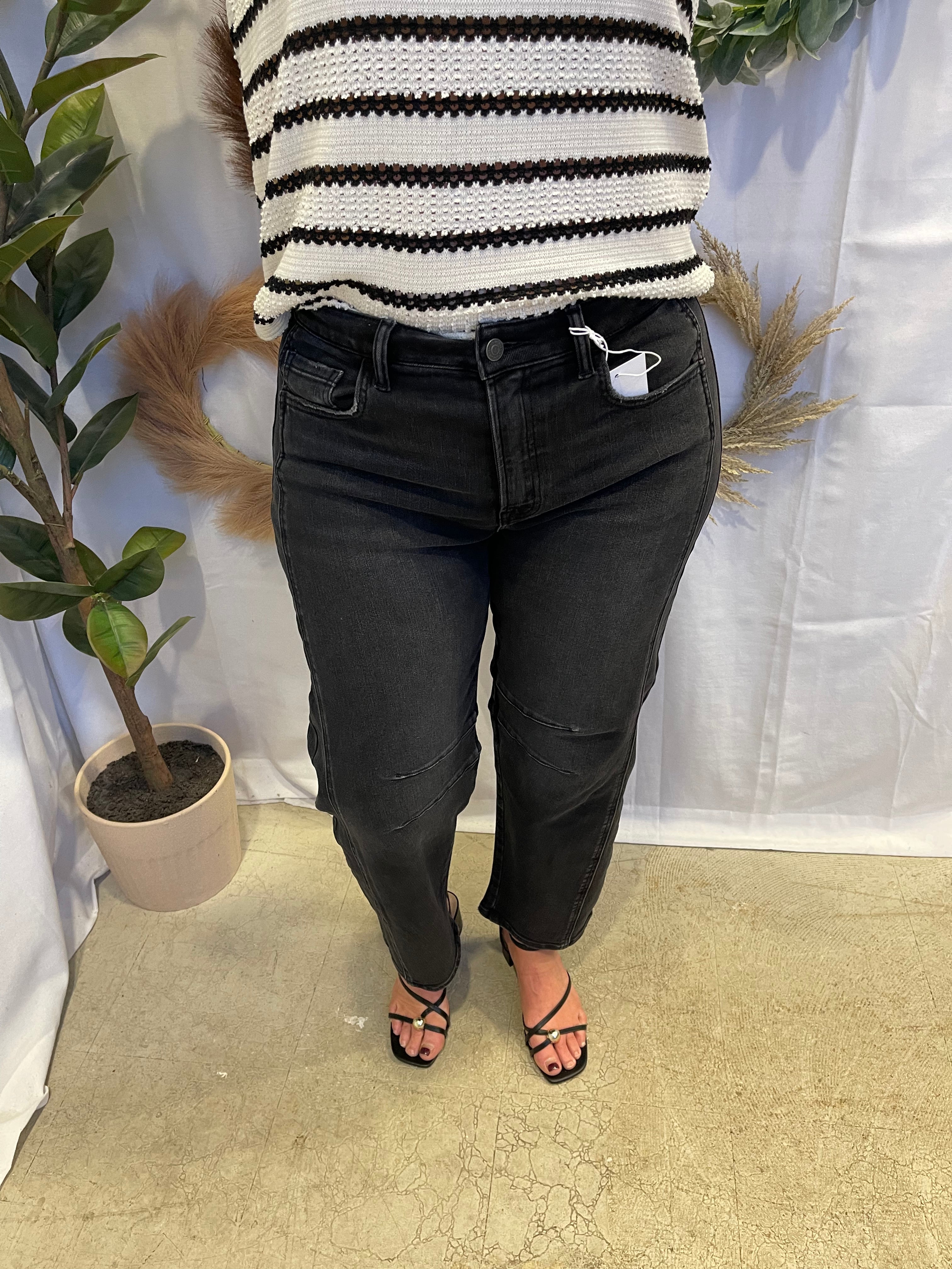 Flying Monkey Relief Black Jeans-Jeans-flying monkey-The Silo Boutique, Women's Fashion Boutique Located in Warren and Grand Forks North Dakota