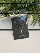 Double Cross Necklace-Gold-Necklaces-Fame-The Silo Boutique, Women's Fashion Boutique Located in Warren and Grand Forks North Dakota