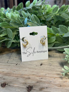 Mini Hoop with Tear Drop Earrings-Earrings-kenze-The Silo Boutique, Women's Fashion Boutique Located in Warren and Grand Forks North Dakota