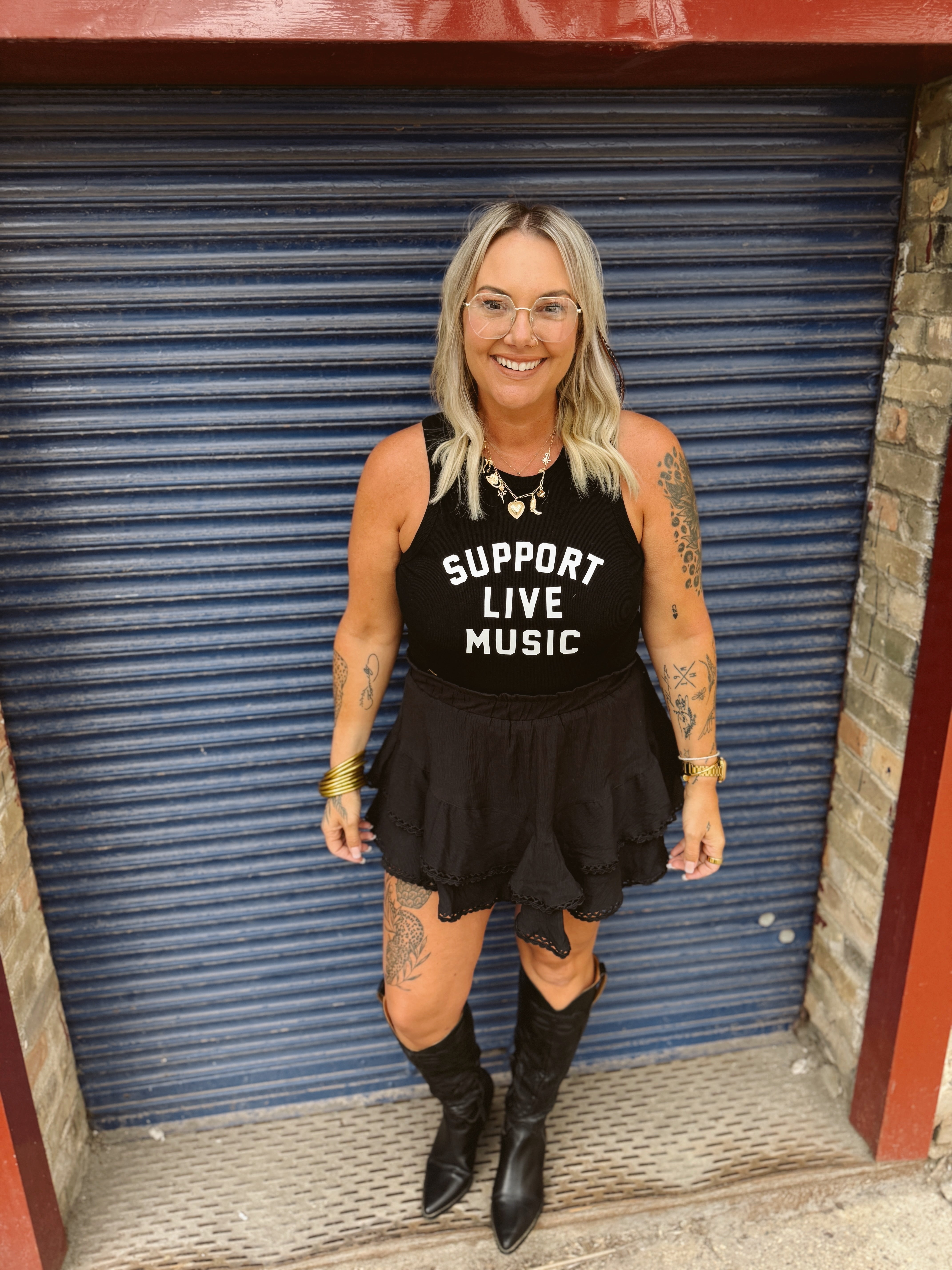Support Live Music Tank Top-Tank Tops-panache-The Silo Boutique, Women's Fashion Boutique Located in Warren and Grand Forks North Dakota