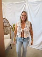 Natural Crochet Vest-Vests-stacatto-The Silo Boutique, Women's Fashion Boutique Located in Warren and Grand Forks North Dakota