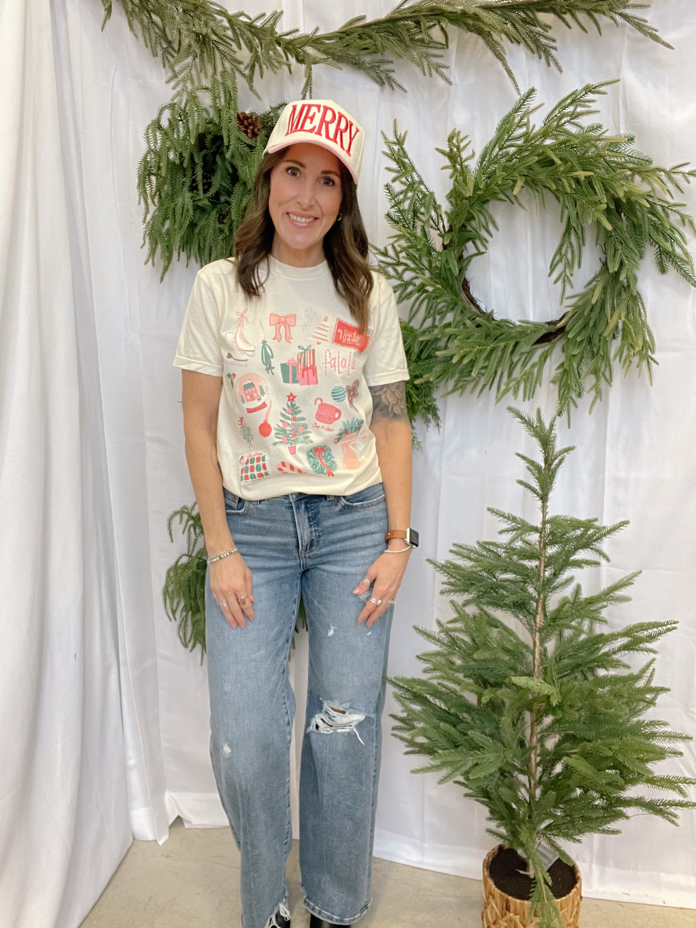 Christmas Collage Graphic Tee-Graphic Tees-claudia-The Silo Boutique, Women's Fashion Boutique Located in Warren and Grand Forks North Dakota