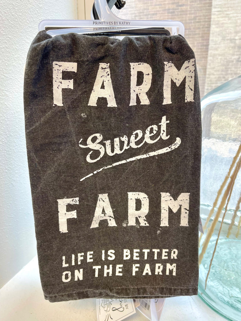 Rustic Farm Sweet Farm Kitchen Towel-Tea Towels-primitives-The Silo Boutique, Women's Fashion Boutique Located in Warren and Grand Forks North Dakota