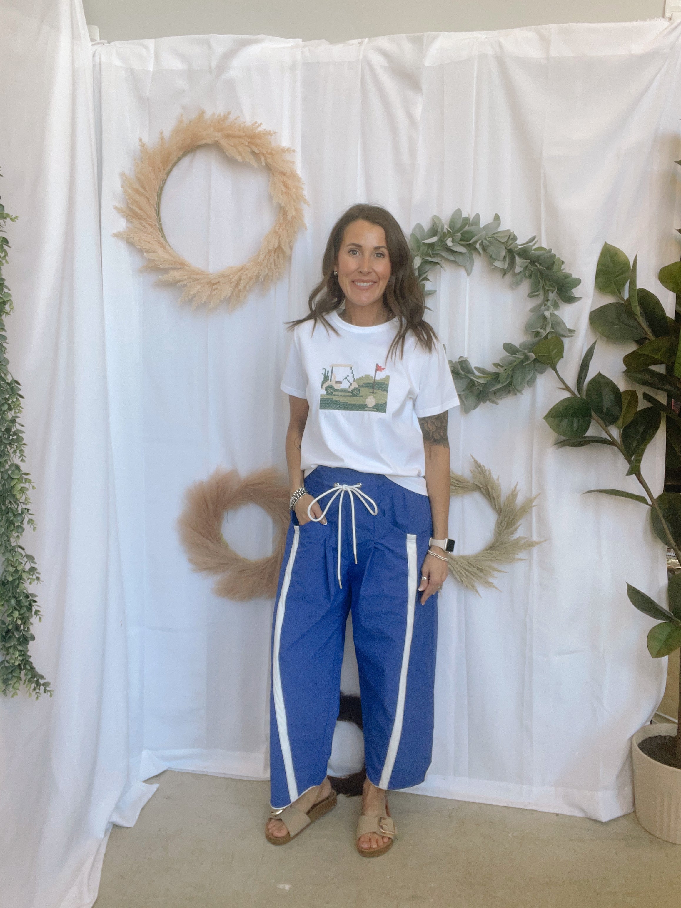 Bucket Windbreaker Pants-Blue-Pants-bucketlist-The Silo Boutique, Women's Fashion Boutique Located in Warren and Grand Forks North Dakota