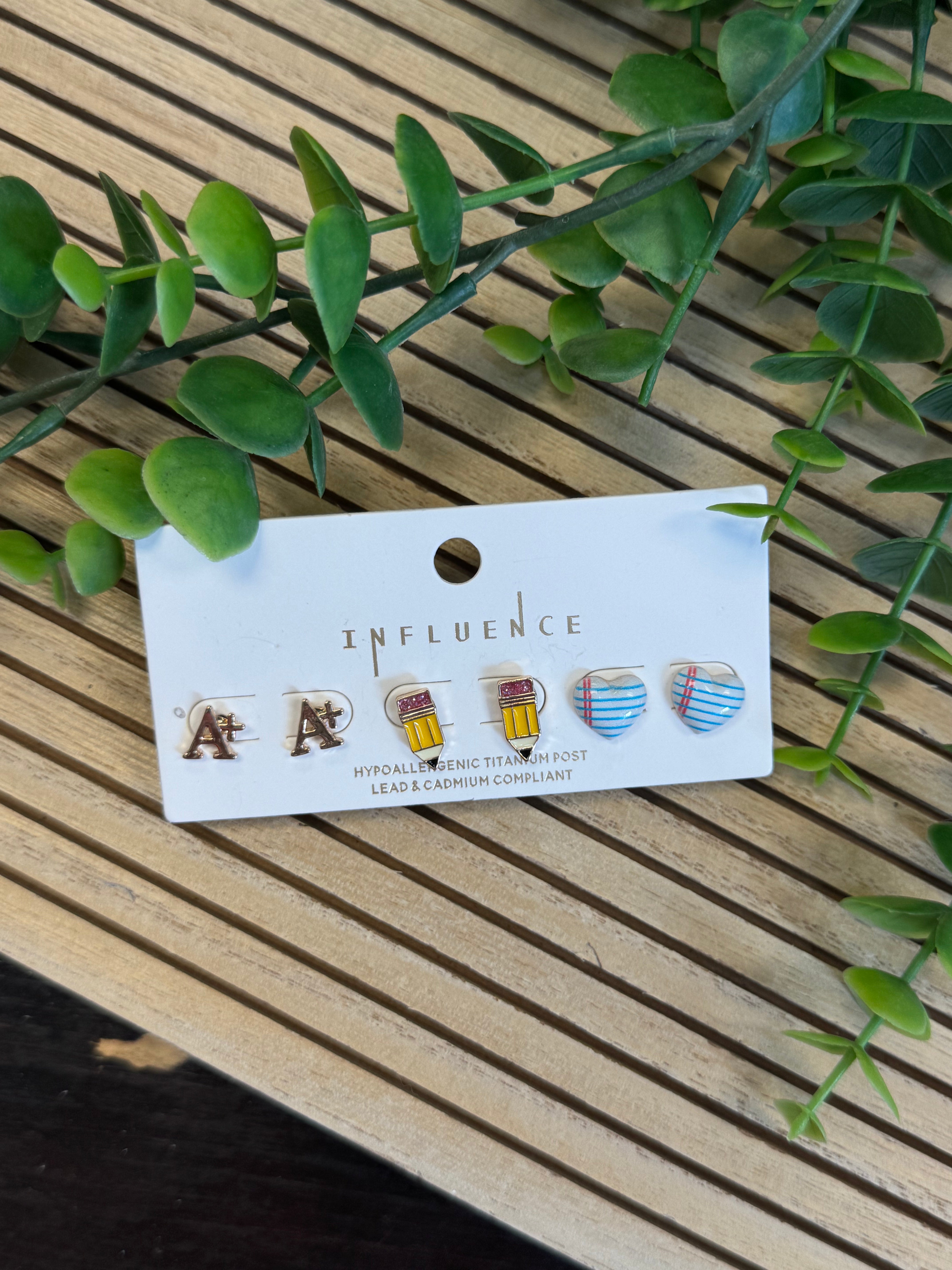 Teacher Stud Set-Earrings-Dallas Market-The Silo Boutique, Women's Fashion Boutique Located in Warren and Grand Forks North Dakota