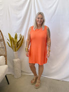 Another Love Justine Persimmon Dress-Dresses-another love-The Silo Boutique, Women's Fashion Boutique Located in Warren and Grand Forks North Dakota