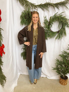 Ivy Cozy Cardigan-Espresso-Cardigans-bluivy-The Silo Boutique, Women's Fashion Boutique Located in Warren and Grand Forks North Dakota