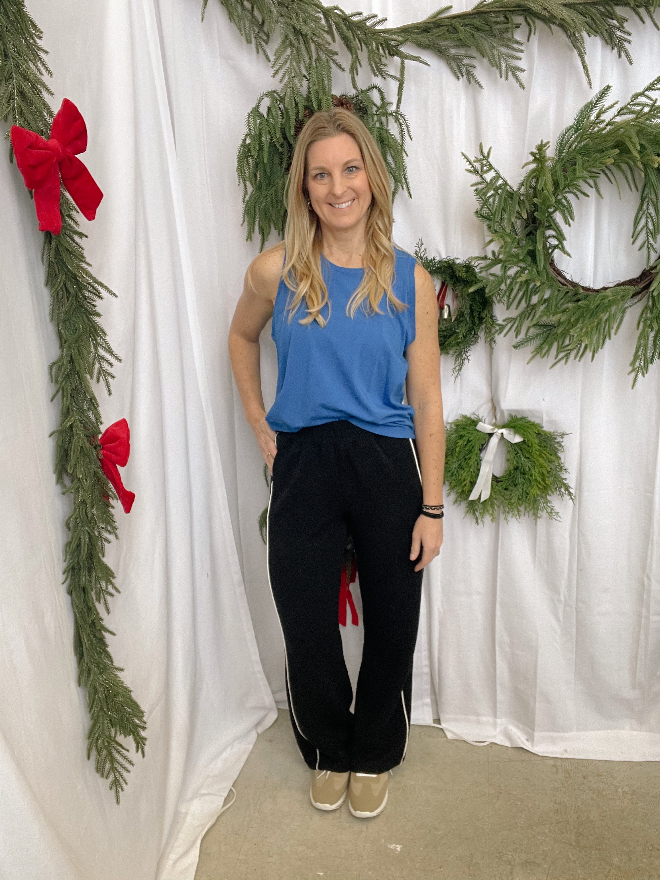 Mono B Tank Top-Blue-Tank Tops-mono b-The Silo Boutique, Women's Fashion Boutique Located in Warren and Grand Forks North Dakota