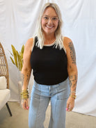 Another Love Mariah Stitch Detail Tank-Tank Tops-another love-The Silo Boutique, Women's Fashion Boutique Located in Warren and Grand Forks North Dakota
