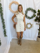 Stone Floral Dress-Dresses-curds-The Silo Boutique, Women's Fashion Boutique Located in Warren and Grand Forks North Dakota