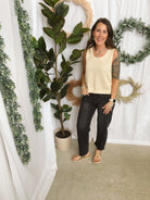 Casual Knit Sweater Tank-Natural-Tank Tops-cozy co-The Silo Boutique, Women's Fashion Boutique Located in Warren and Grand Forks North Dakota