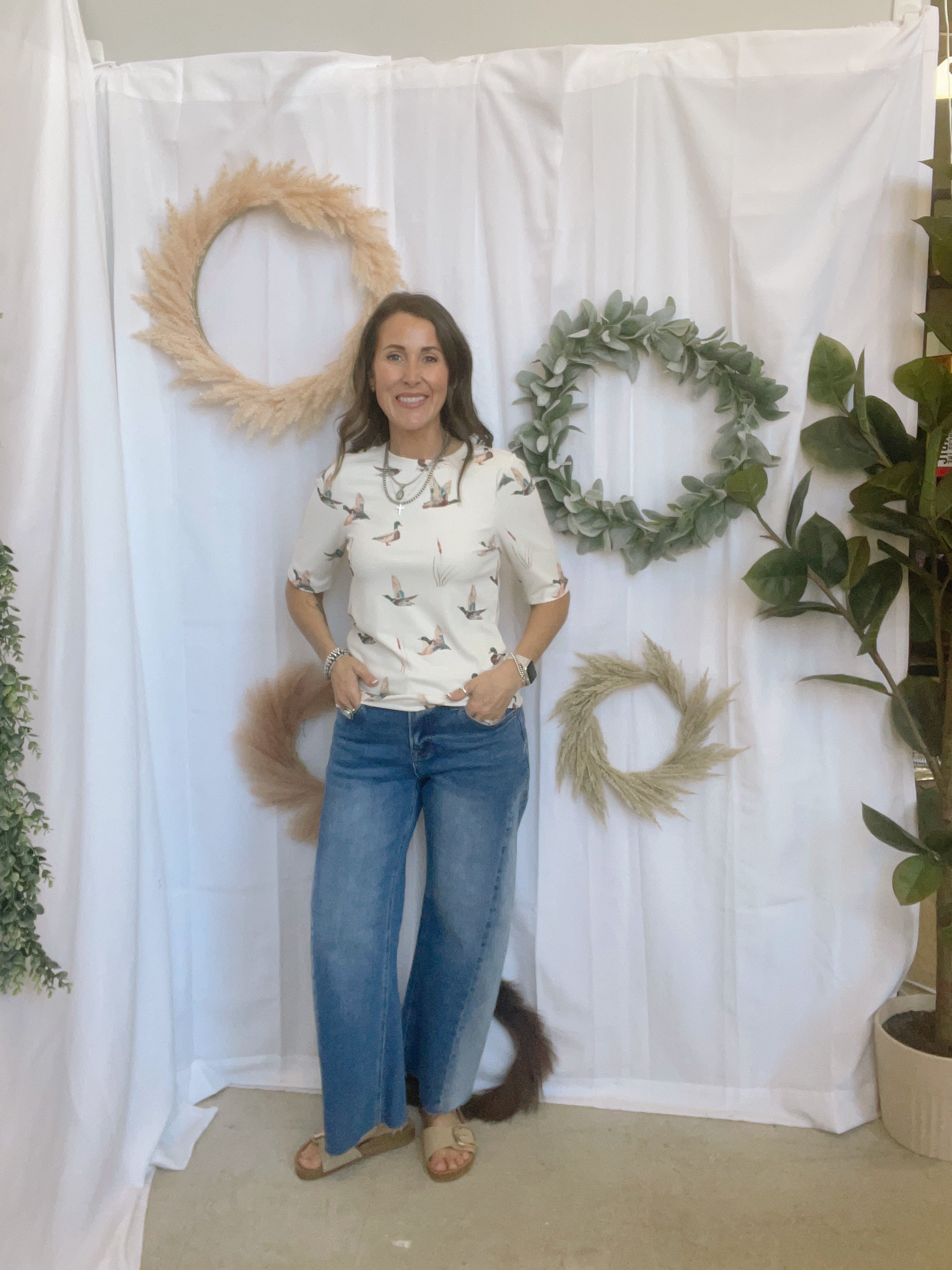 Mallard Duck Fitted Tee-Short Sleeve Tops-anniewear-The Silo Boutique, Women's Fashion Boutique Located in Warren and Grand Forks North Dakota