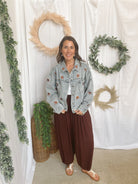 Embroidered Football Denim Jacket-Coats & Jackets-rareraw-The Silo Boutique, Women's Fashion Boutique Located in Warren and Grand Forks North Dakota