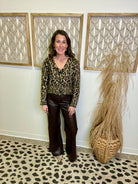 Elan Cheetah Print Sweater Cardigan-Sweaters-elan-The Silo Boutique, Women's Fashion Boutique Located in Warren and Grand Forks North Dakota