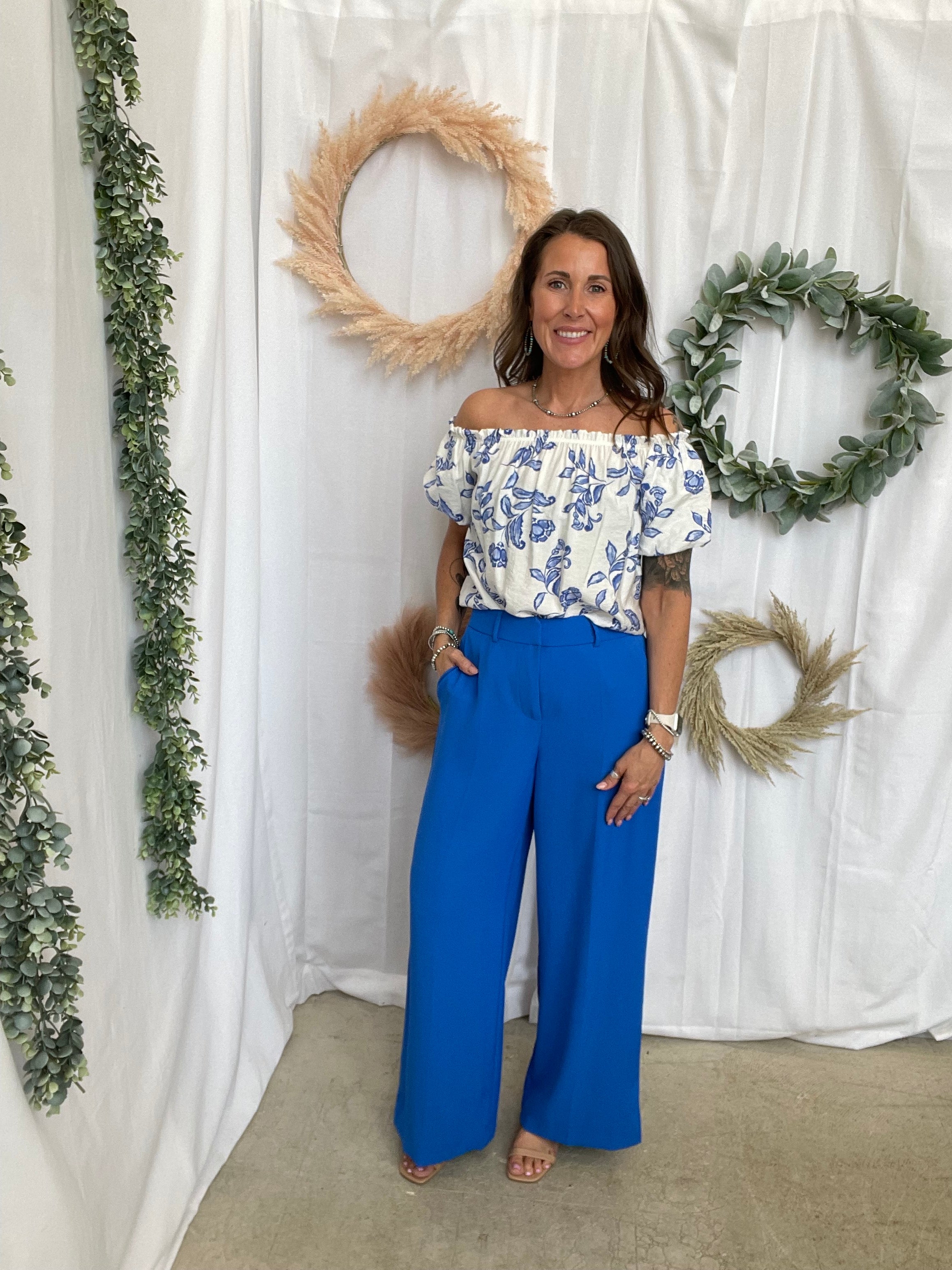 Skies Trouser Pants-Blue-Pants-skies are blue-The Silo Boutique, Women's Fashion Boutique Located in Warren and Grand Forks North Dakota