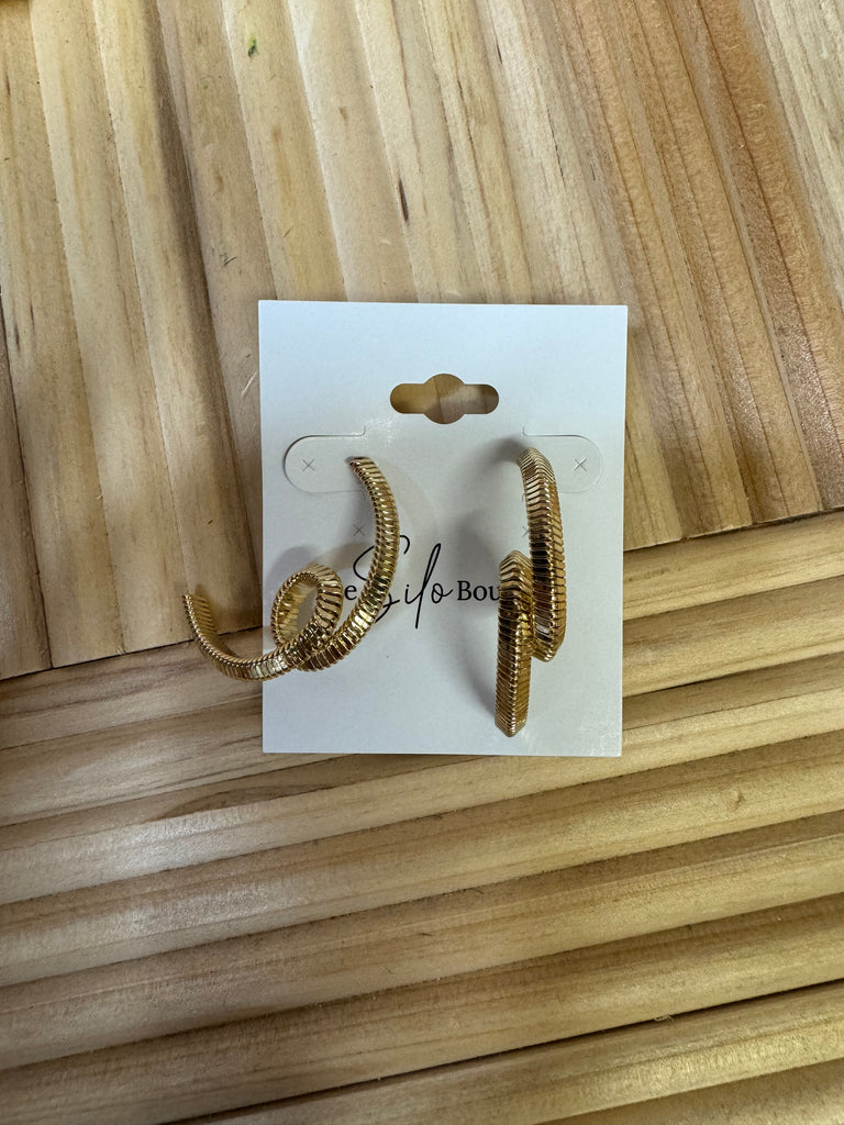 Textured Twist Hoop Earrings-earrings-Fame-The Silo Boutique, Women's Fashion Boutique Located in Warren and Grand Forks North Dakota
