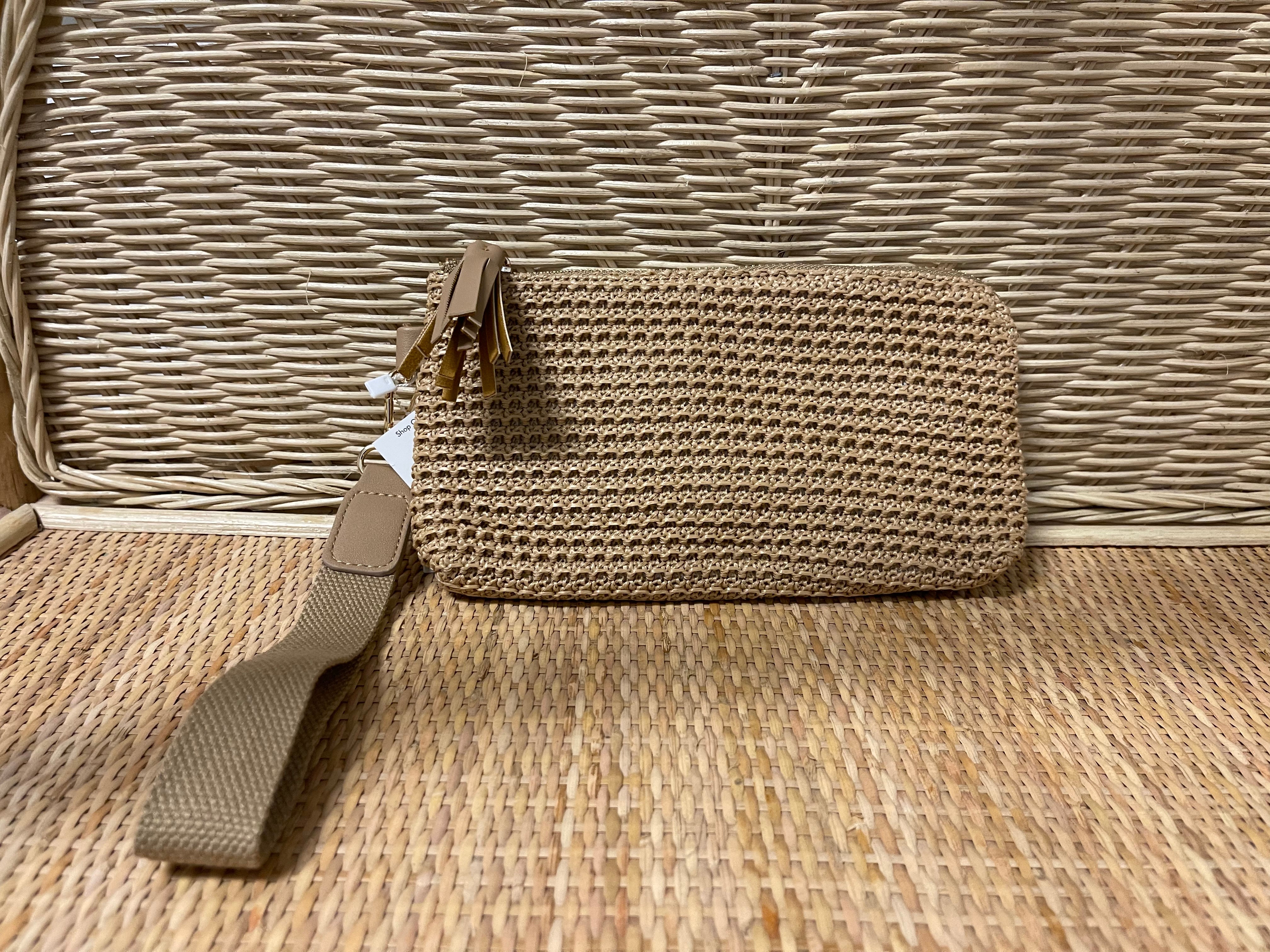 Pretty Simple Raffia Clutch Purse-Tan-Purses-pretty simple-The Silo Boutique, Women's Fashion Boutique Located in Warren and Grand Forks North Dakota