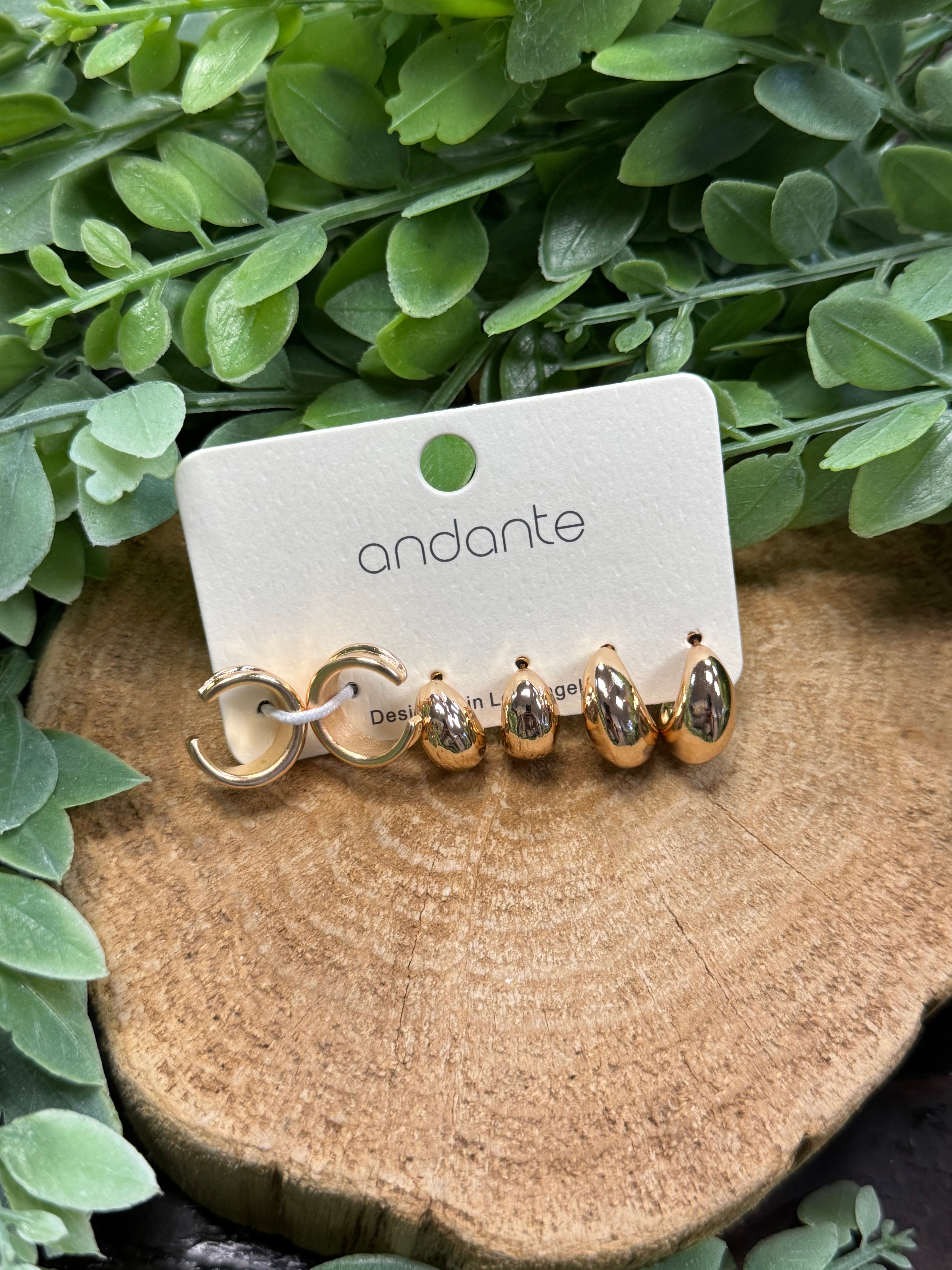 Bean 3 Pair Earrings-earrings-fame-The Silo Boutique, Women's Fashion Boutique Located in Warren and Grand Forks North Dakota