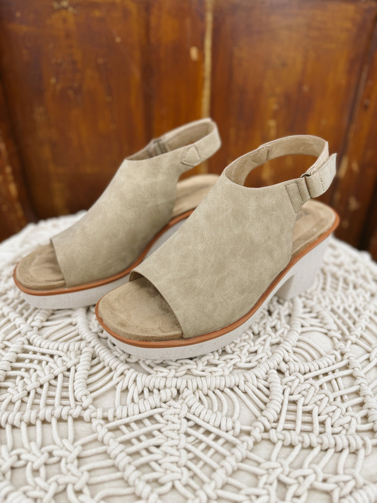 Pierre Dumas Clue Taupe Sandal-The Silo Boutique-The Silo Boutique, Women's Fashion Boutique Located in Warren and Grand Forks North Dakota