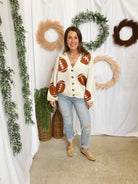 Soft and Cozy Football Cardigan-Cardigans-mello-The Silo Boutique, Women's Fashion Boutique Located in Warren and Grand Forks North Dakota