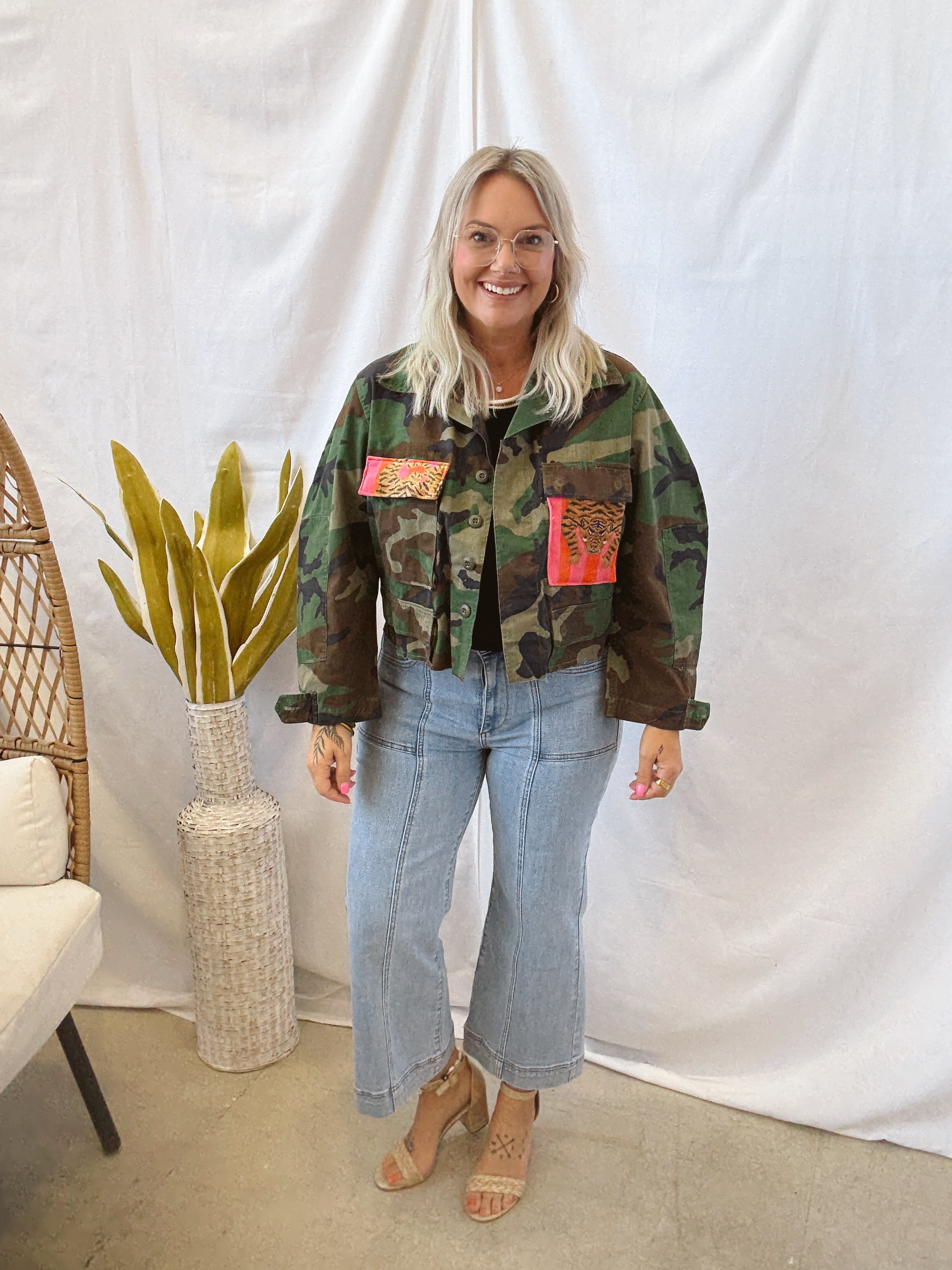Camel Threads Camo Jacket-Coats & Jackets-camel threads-The Silo Boutique, Women's Fashion Boutique Located in Warren and Grand Forks North Dakota