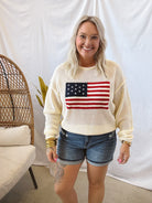 Flag Sweater-Sweaters-jodifl-The Silo Boutique, Women's Fashion Boutique Located in Warren and Grand Forks North Dakota
