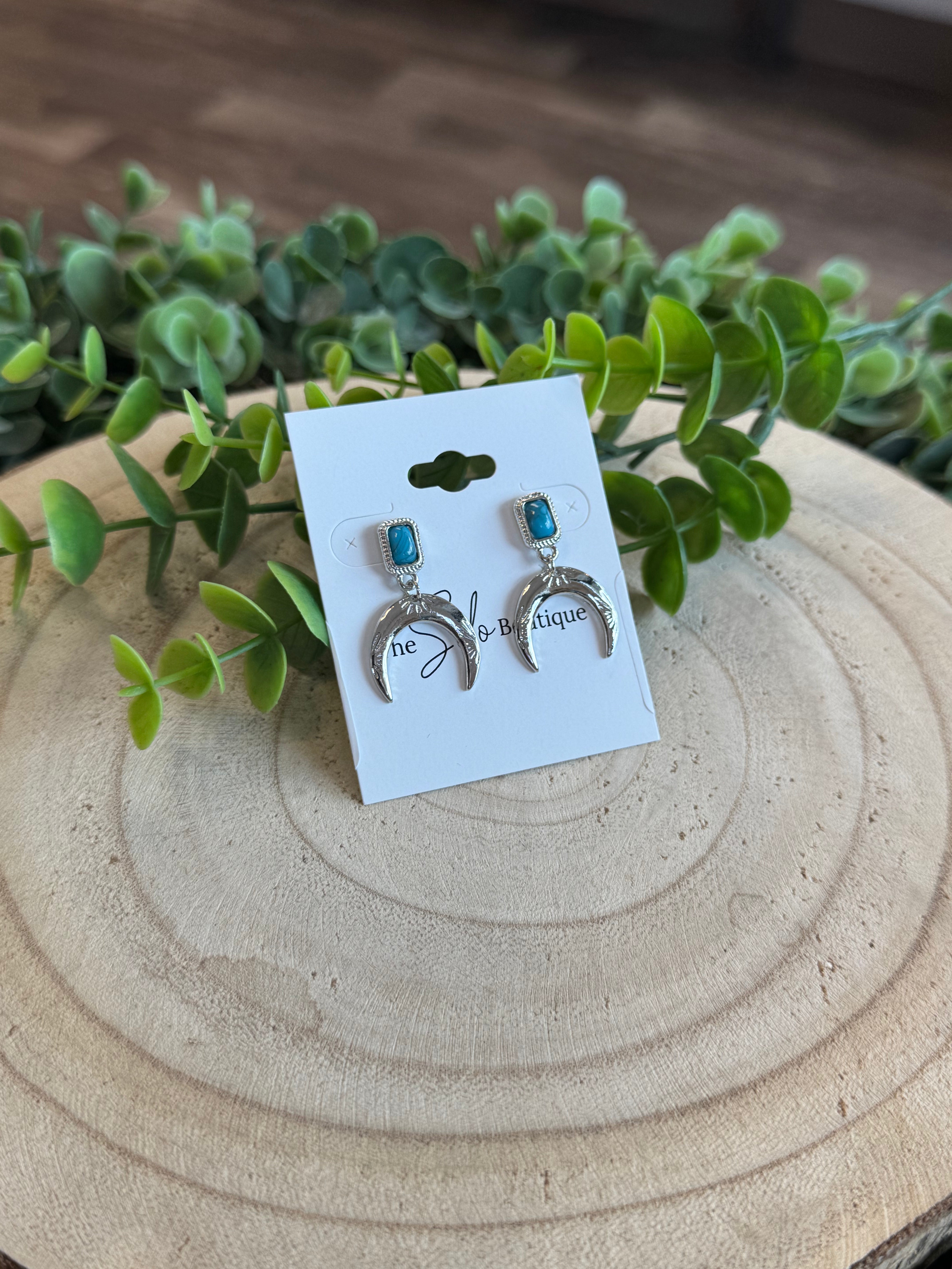 Western Crescent Earrings-Earrings-Fame-The Silo Boutique, Women's Fashion Boutique Located in Warren and Grand Forks North Dakota