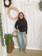 Lexie Seam Turtleneck-Black-Long Sleeve Tops-The Silo Boutique-The Silo Boutique, Women's Fashion Boutique Located in Warren and Grand Forks North Dakota