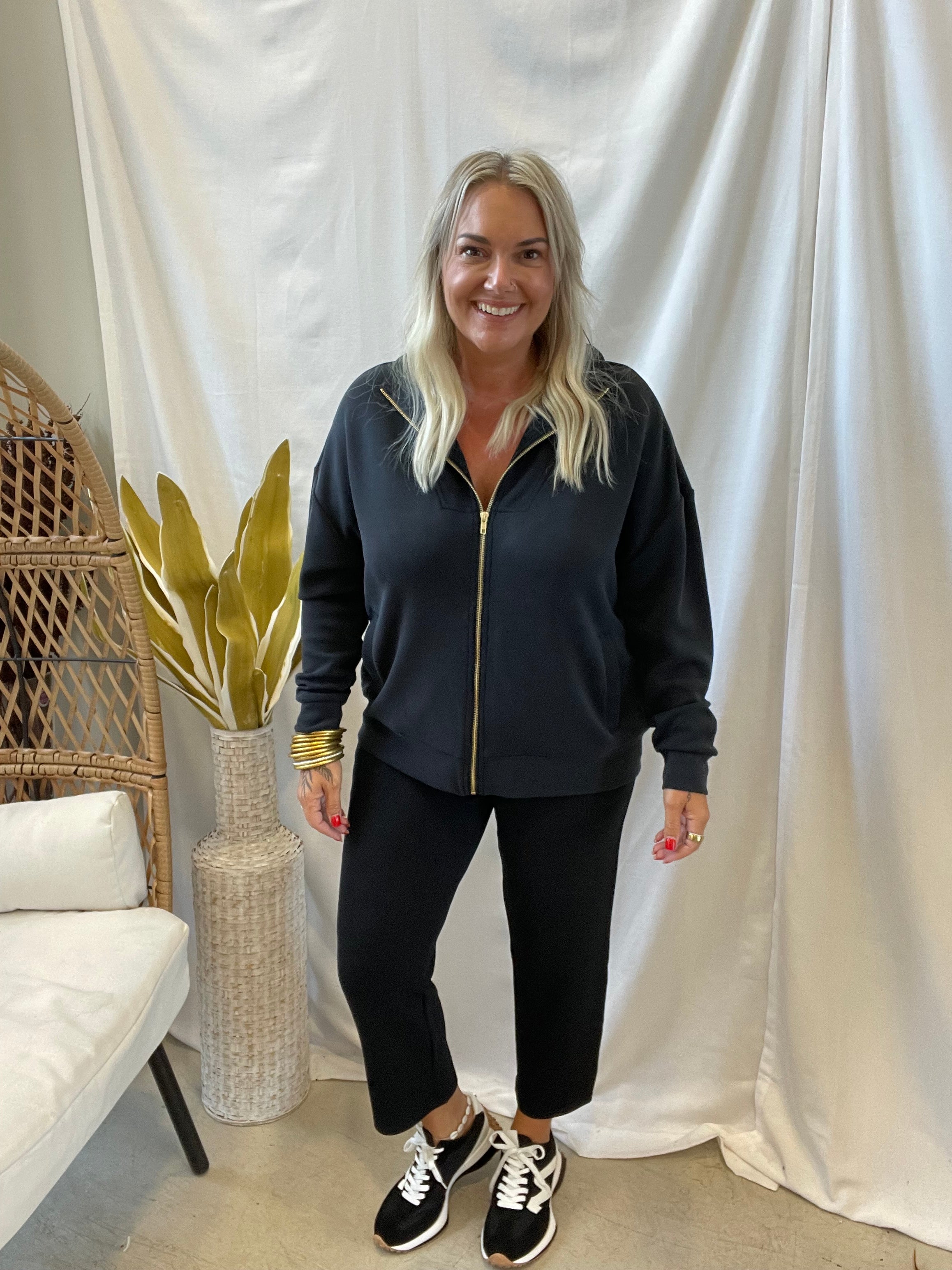 Mono B Laguna Scuba Sweatshirt-Black-Sweatshirts-mono b-The Silo Boutique, Women's Fashion Boutique Located in Warren and Grand Forks North Dakota