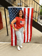 Red Crochet Flag Sweater Tank-FINAL SALE-Tank Tops-blu pepper-The Silo Boutique, Women's Fashion Boutique Located in Warren and Grand Forks North Dakota