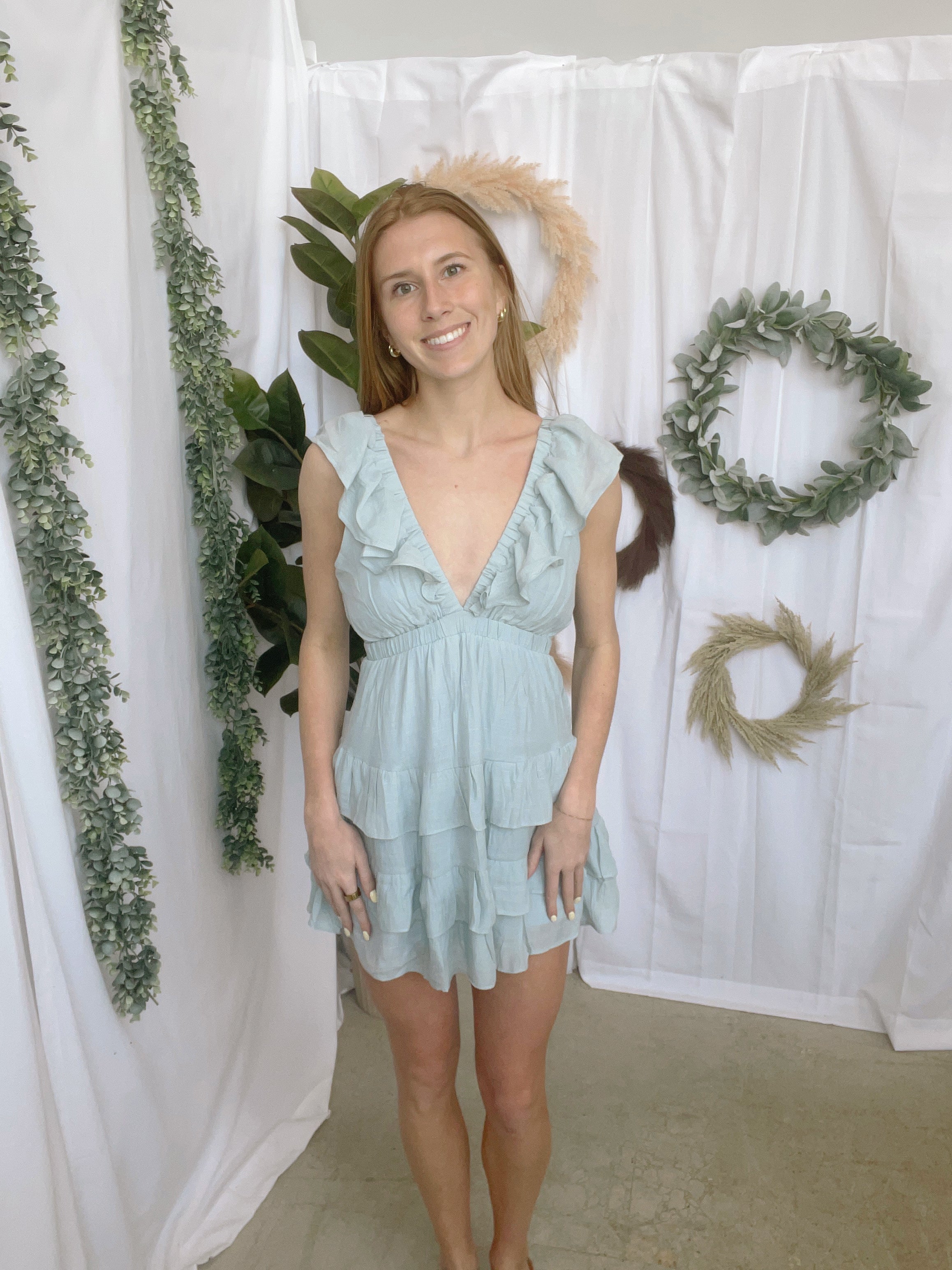 Baby Blue Ruffle Dress-Dresses-hyfve-The Silo Boutique, Women's Fashion Boutique Located in Warren and Grand Forks North Dakota