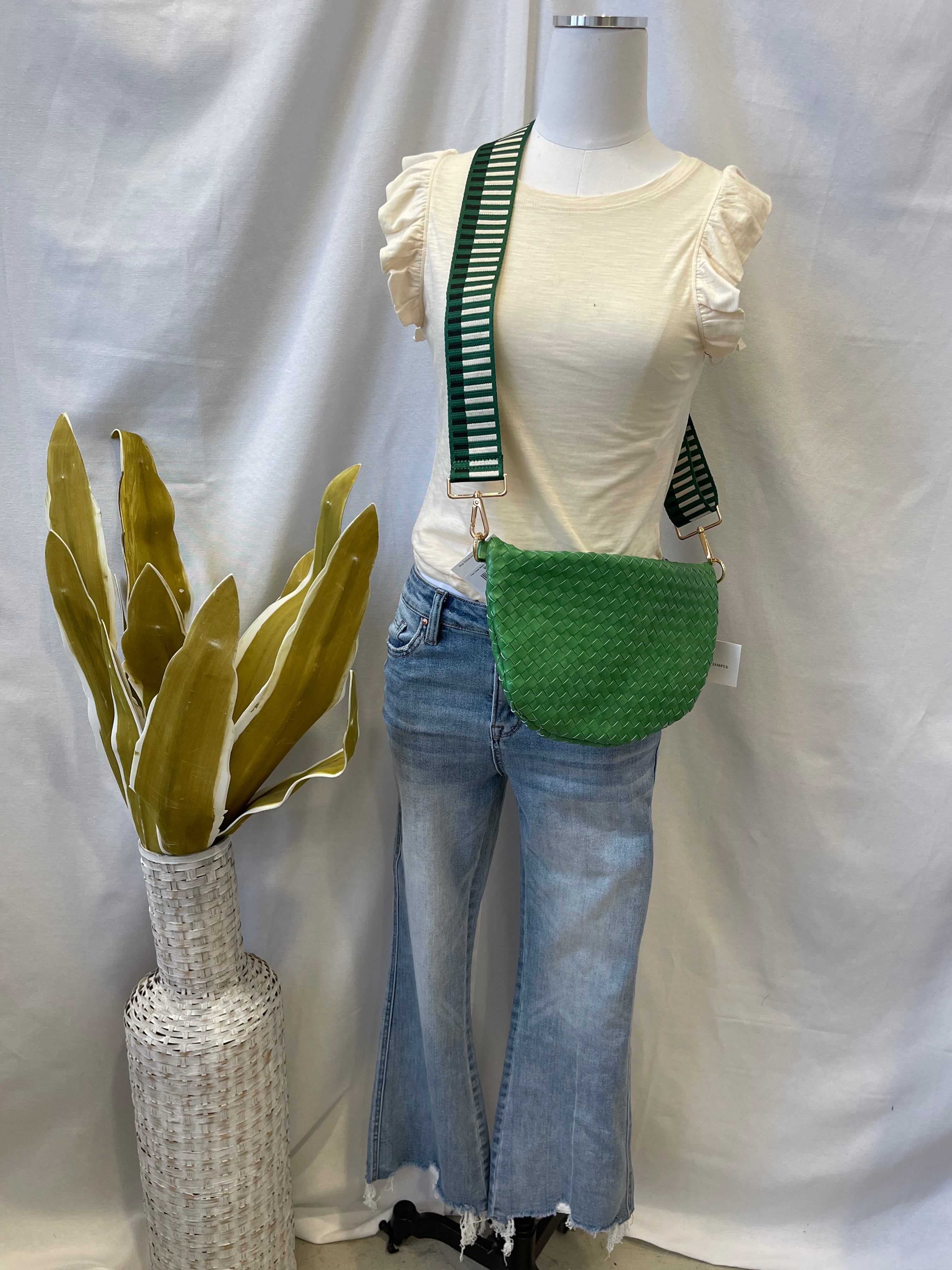 Pretty Simple Westlyn Woven Bum Bag-Green-pretty simple-The Silo Boutique, Women's Fashion Boutique Located in Warren and Grand Forks North Dakota