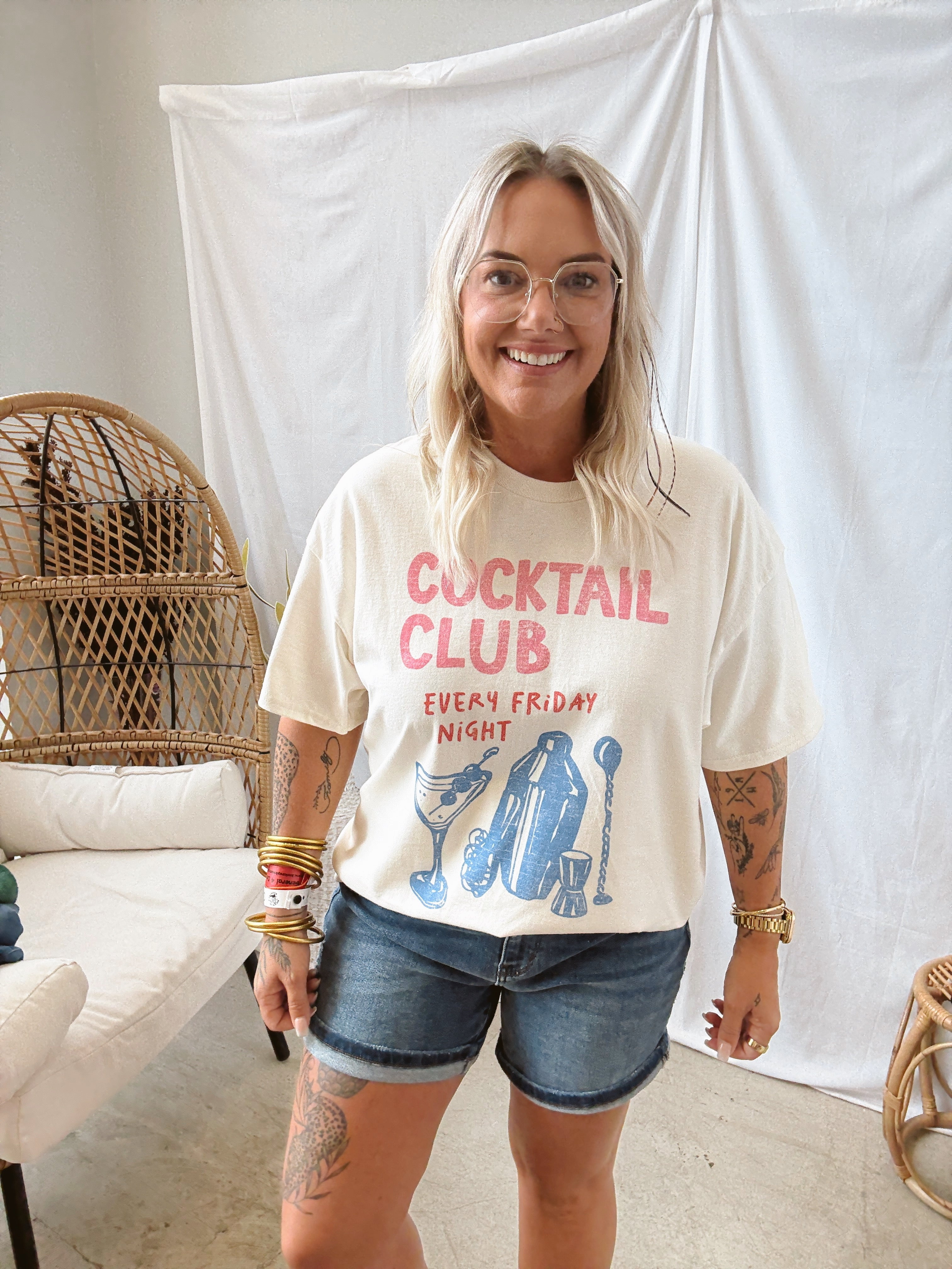 Cocktail Club Tee-Graphic Tees-weekender-The Silo Boutique, Women's Fashion Boutique Located in Warren and Grand Forks North Dakota