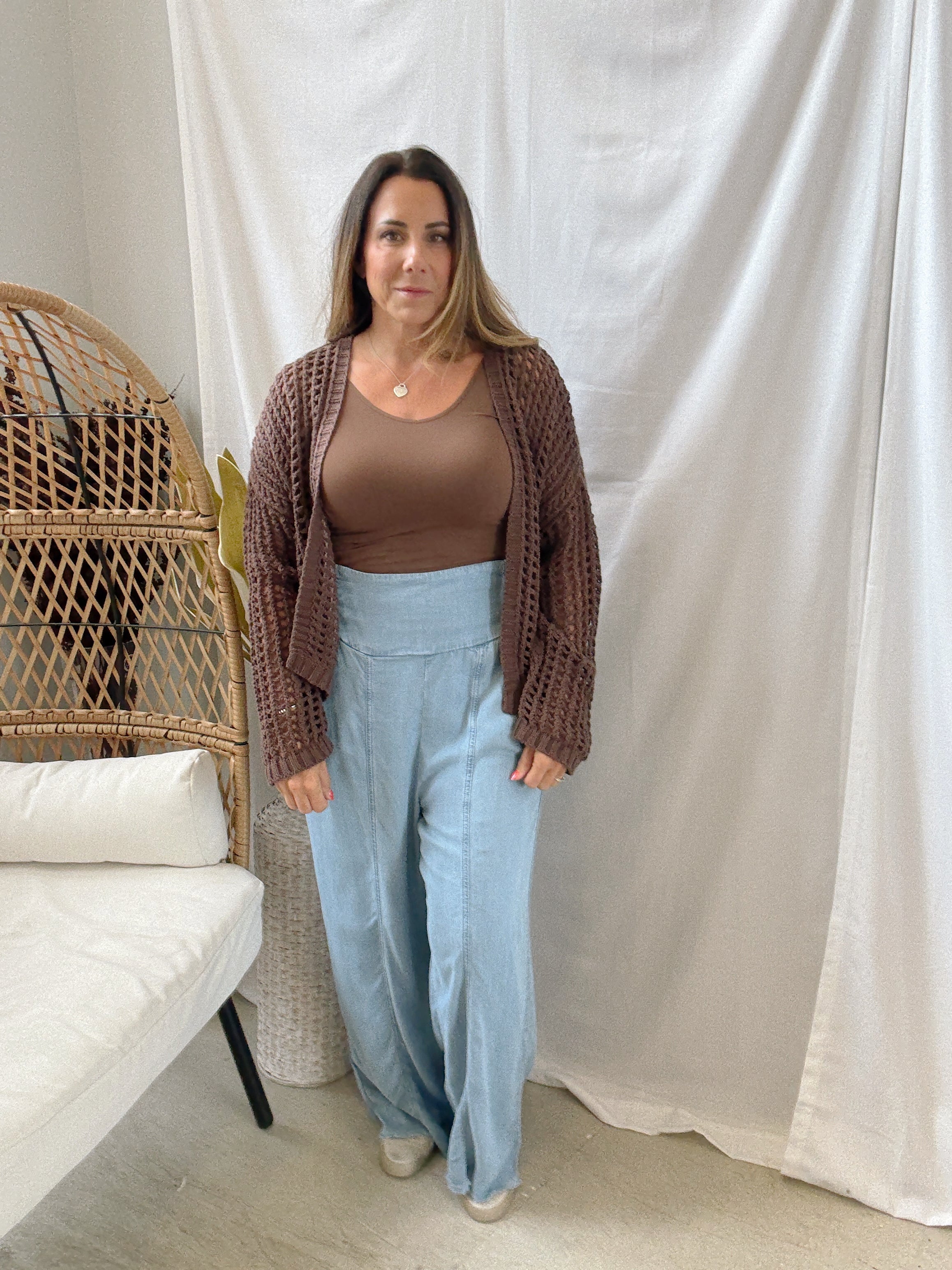 Jane Tencel Light Denim Pants-Final Sale-Pants-very j-The Silo Boutique, Women's Fashion Boutique Located in Warren and Grand Forks North Dakota