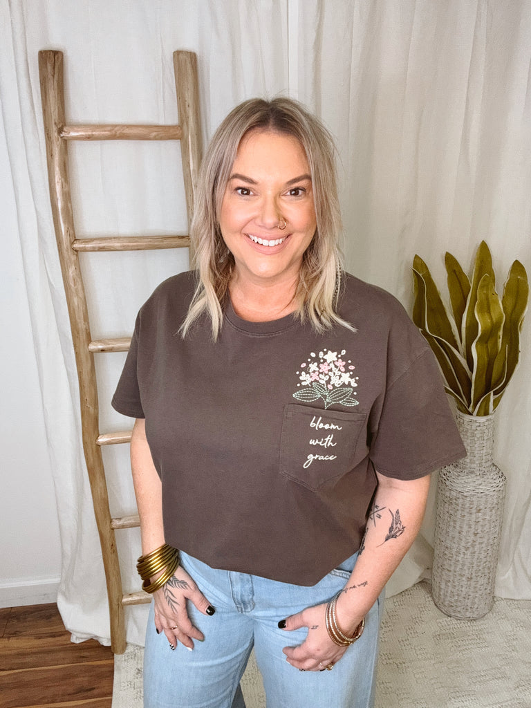 Bloom With Grace Tee-Graphic Tees-gilli-The Silo Boutique, Women's Fashion Boutique Located in Warren and Grand Forks North Dakota