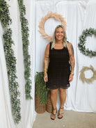 Roxy Black Dress-Dresses-entro-The Silo Boutique, Women's Fashion Boutique Located in Warren and Grand Forks North Dakota