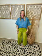 Enzyme Wash Pants-Pistachio-Pants-Easel-The Silo Boutique, Women's Fashion Boutique Located in Warren and Grand Forks North Dakota