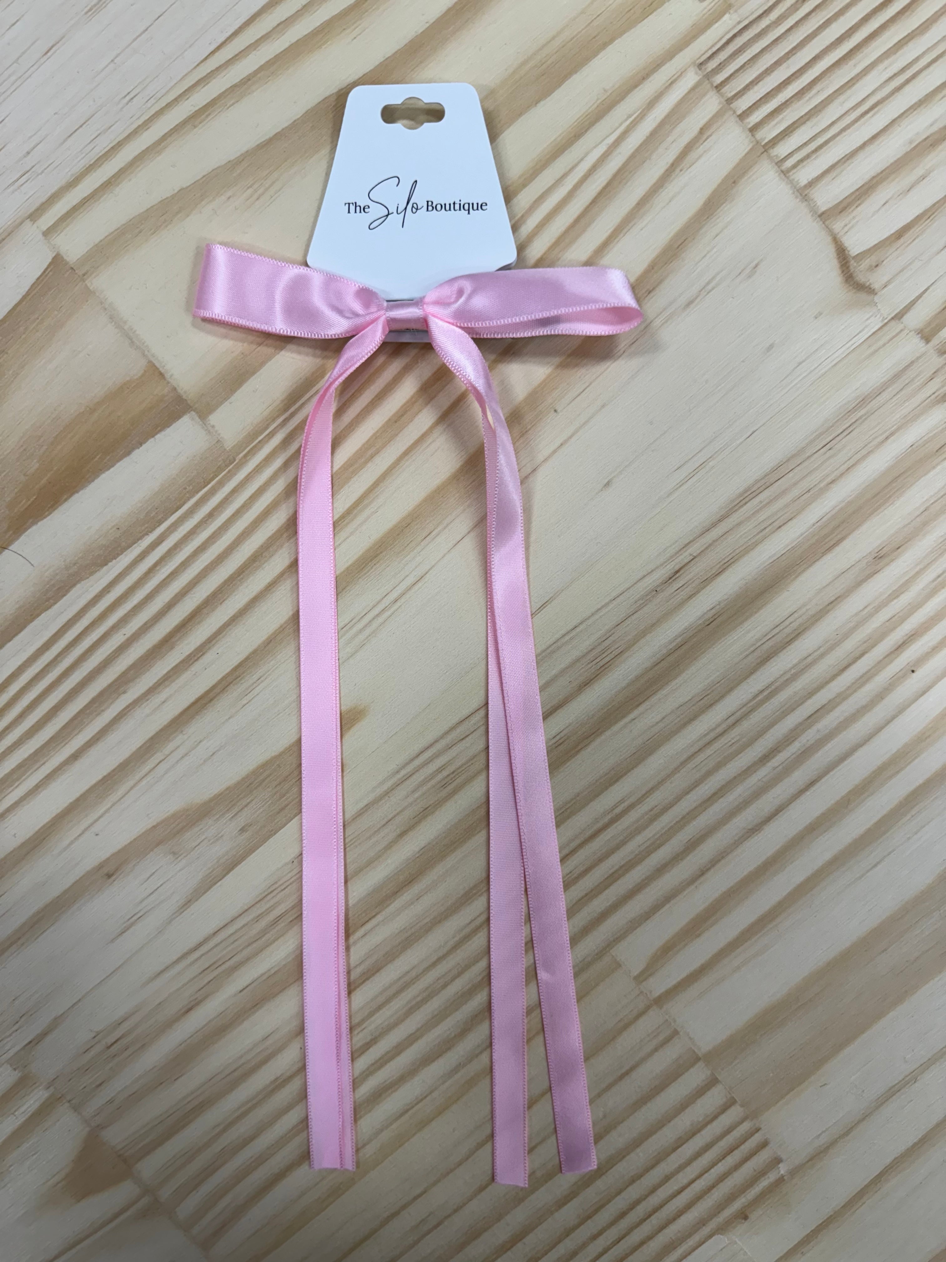 Satin Hair Bow-Hair Accessories-wall to wall-The Silo Boutique, Women's Fashion Boutique Located in Warren and Grand Forks North Dakota