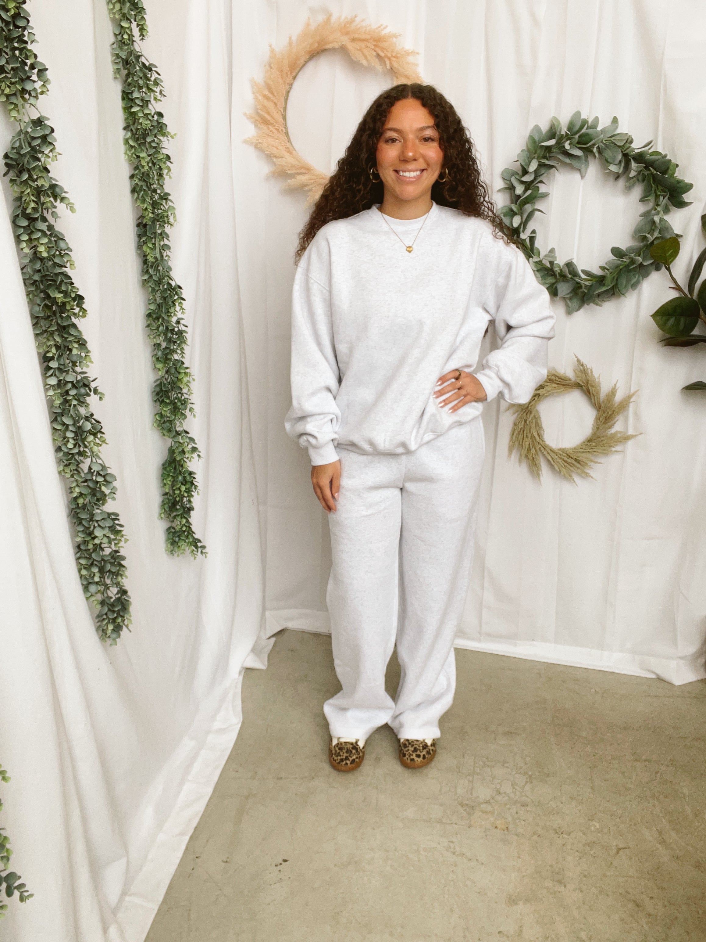 Lani Wide Leg Sweatpants-Ash-sweatpants-tictoc-The Silo Boutique, Women's Fashion Boutique Located in Warren and Grand Forks North Dakota